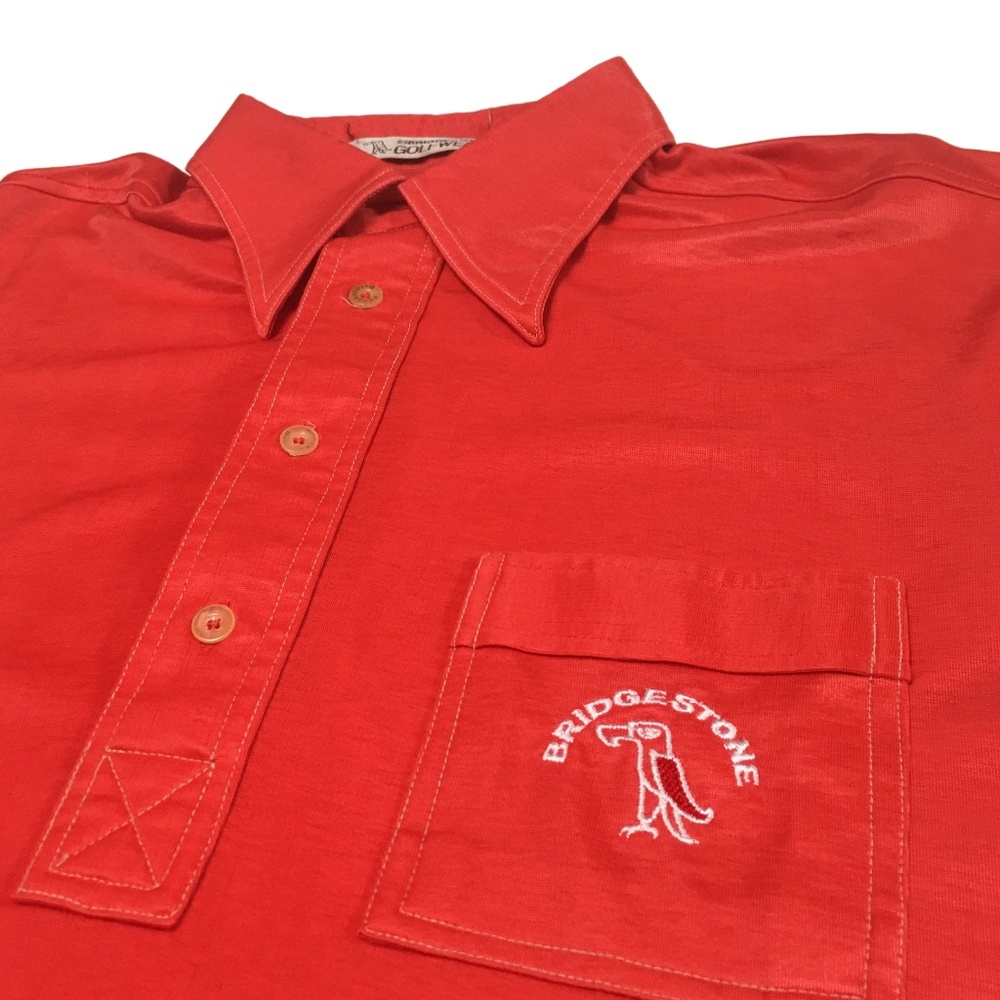 Vintage 70s Bridgestone Golfwear Orange Polo